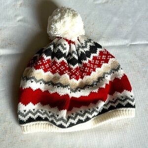 GYMBOREE Knit Sweater Fair Isle Nordic pattern Snow Cap hat Beanie 3 - 4 yrs